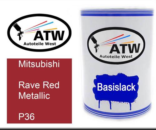 Mitsubishi, Rave Red Metallic, P36: 500ml Lackdose, von ATW Autoteile West.